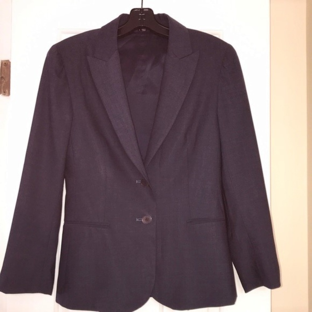 Theory Wool Black/Blue Buttoned Blazer 6